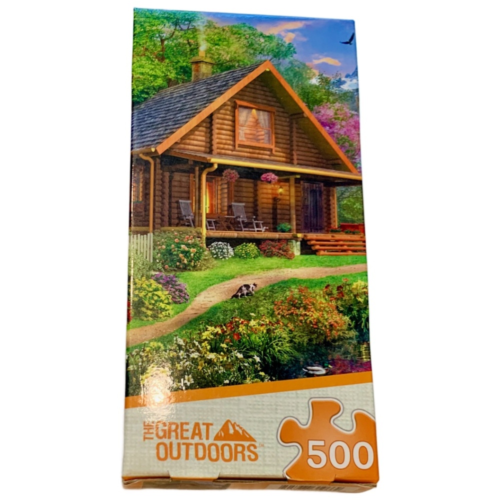 Masterpieces Space Saver Jigsaw Puzzle; Mountain Retreat; 500 pieces